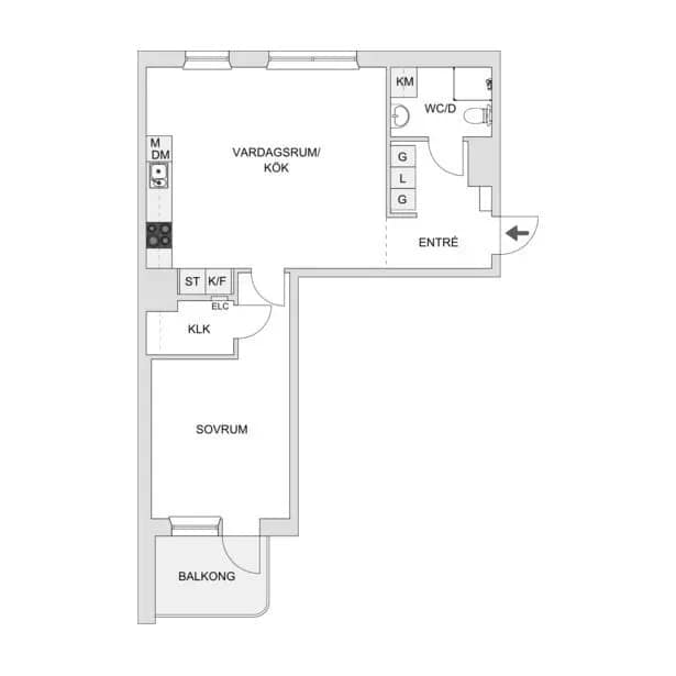 Planritning för Perstorpsvägen 112B, 4tr
