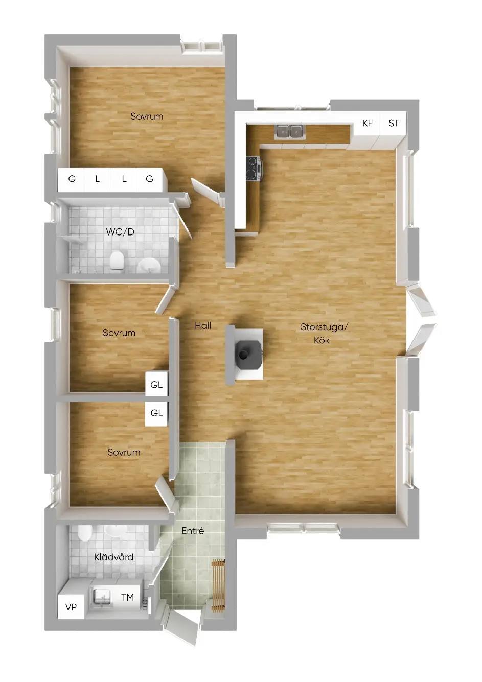 Planritning för Amiralsvägen 19