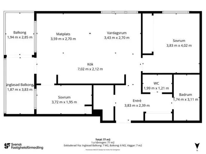 Floor plan for Alpgatan 3a