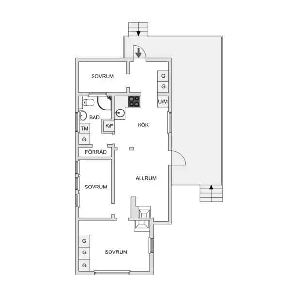 Floor plan for Dovhjortsvägen 19