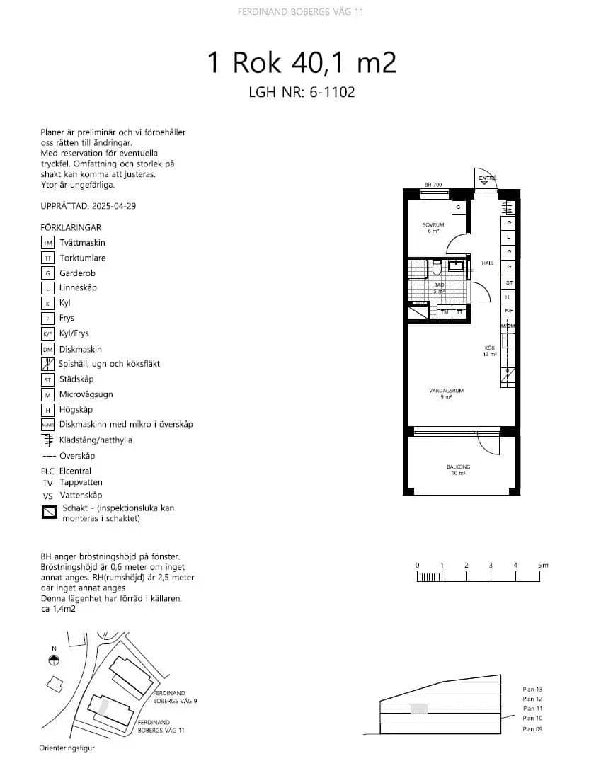 Planritning för Ferdinand Bobergs väg 11, lgh 06-1102