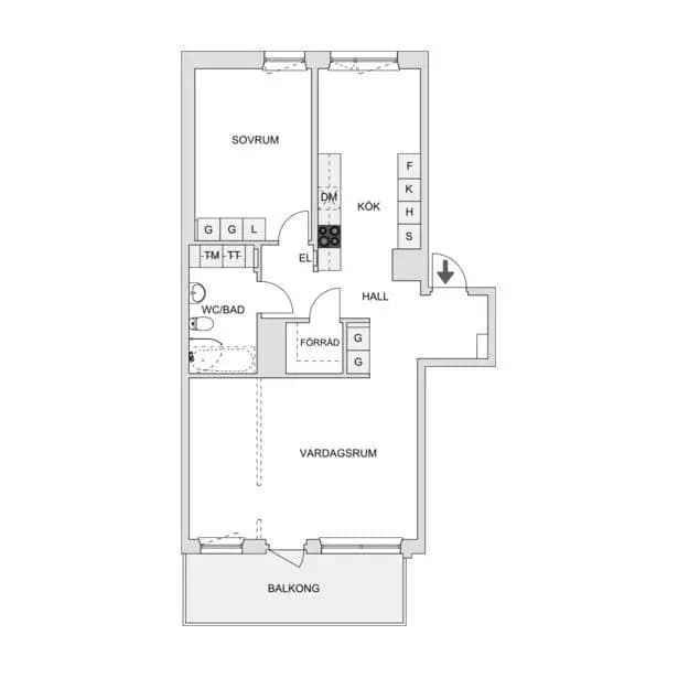 Floor plan for Hästskovägen 86