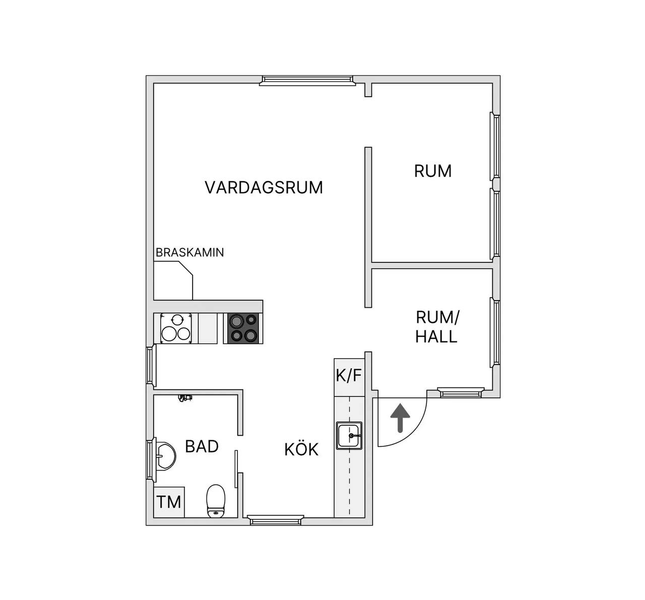 Floor plan for Solfältsvägen 2