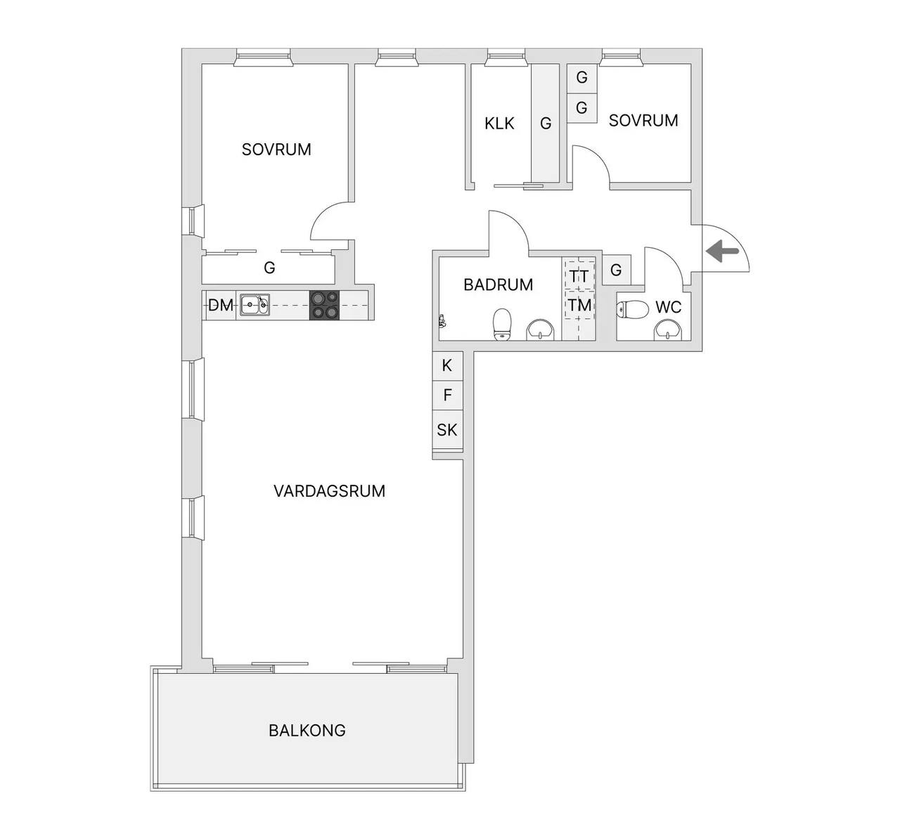 Planritning för Bergdalsgatan 29