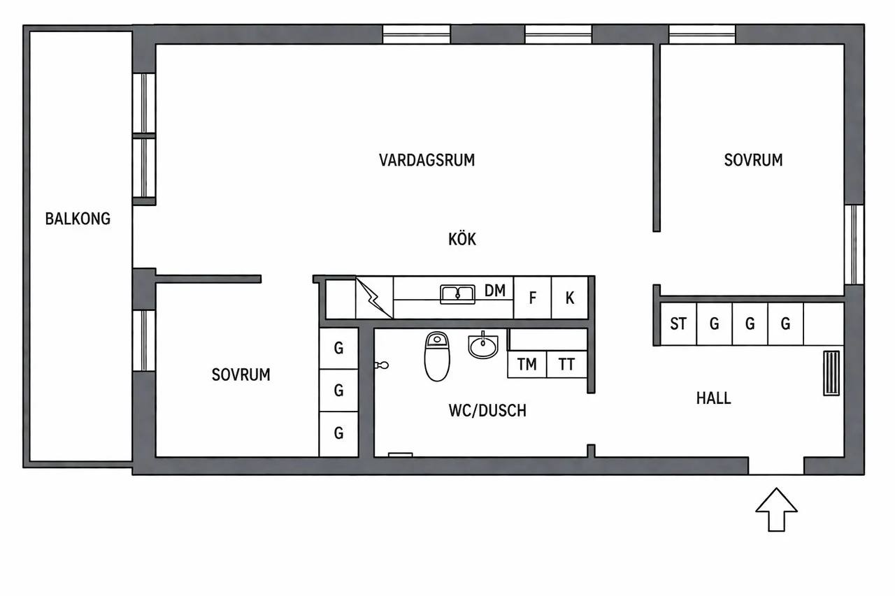 Floor plan for Slottsgatan 42