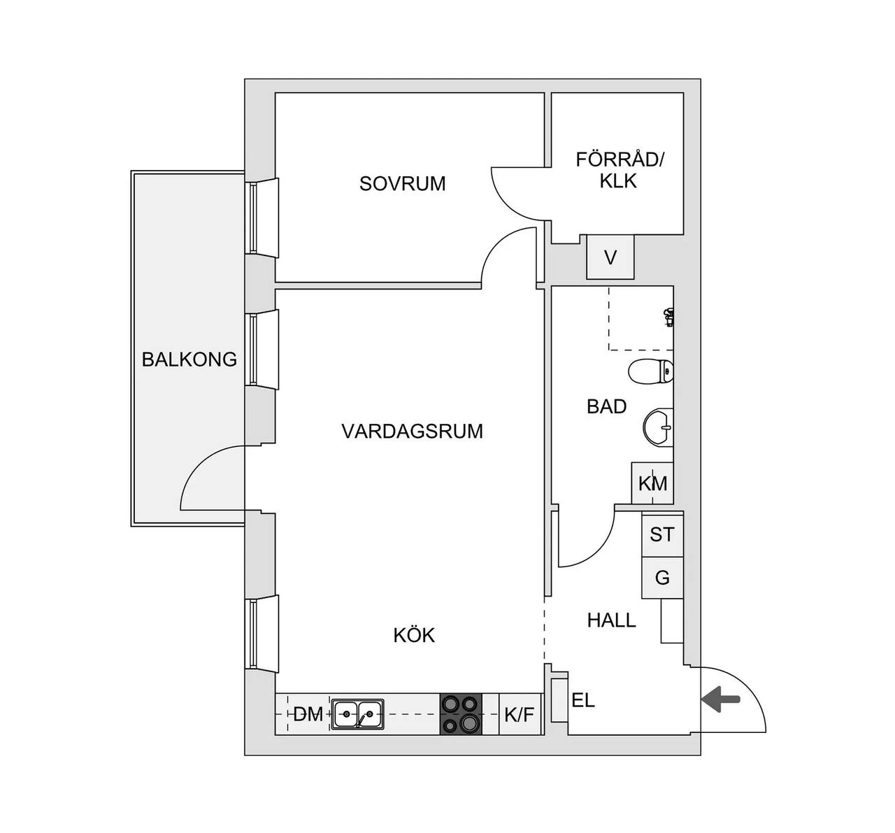 Floor plan for Silvergatan 11