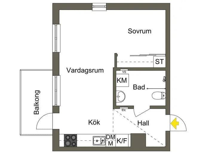 Floor plan for Boplatsvägen 4