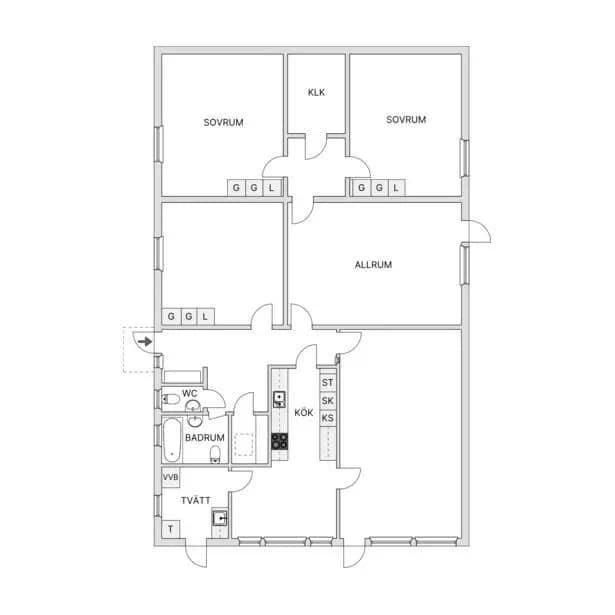 Floor plan for Gudfastegatan 26