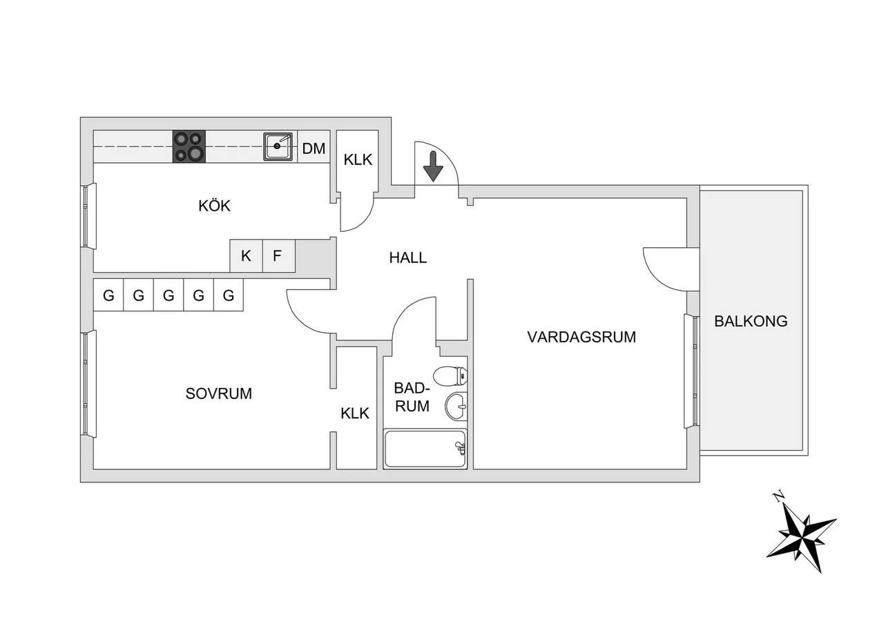 Floor plan for Krokslätts Parkgata 67C