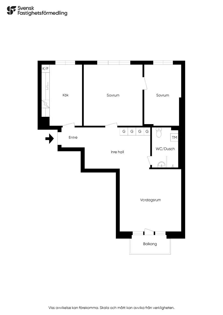Floor plan for Trozelligatan 23