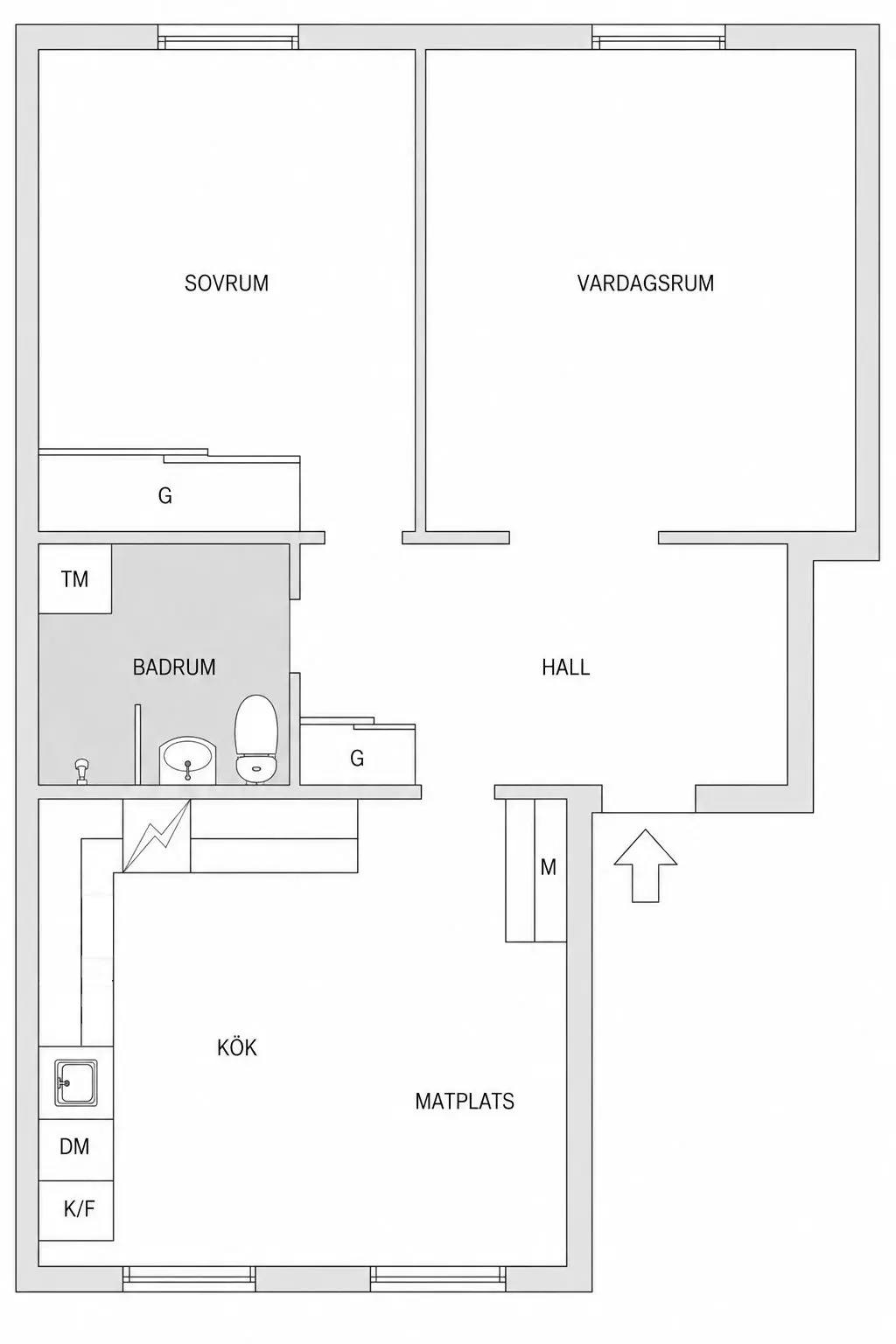 Floor plan for Fabriksgatan 4A