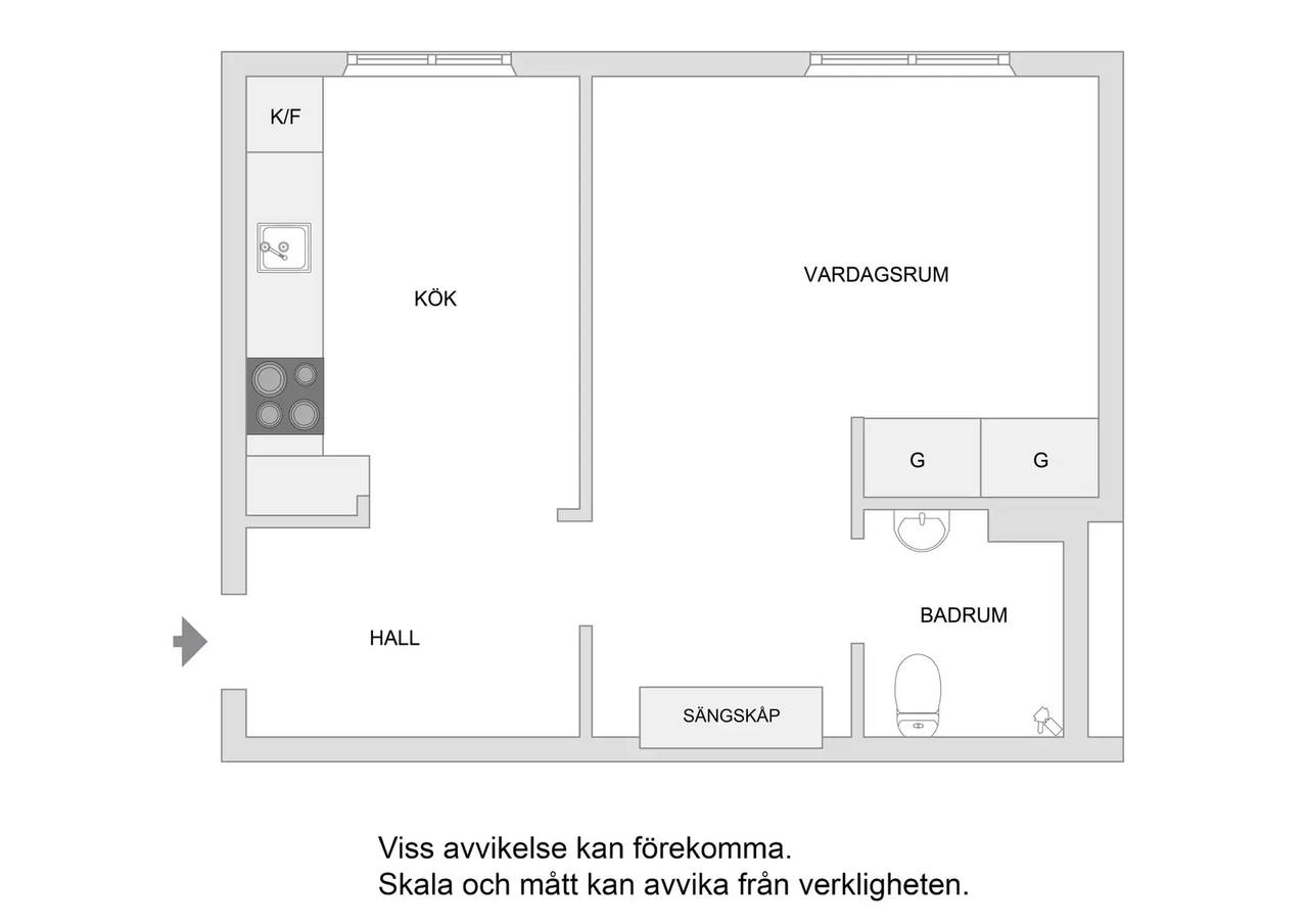 Floor plan for Rosengatan 3A