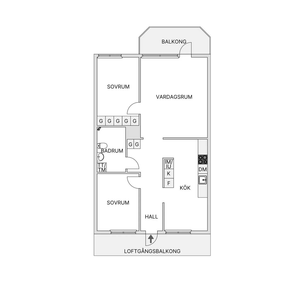 Floor plan for Tvetgatan 104