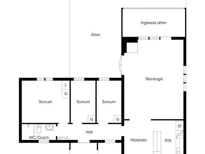Planritning för Mathällanvägen 5