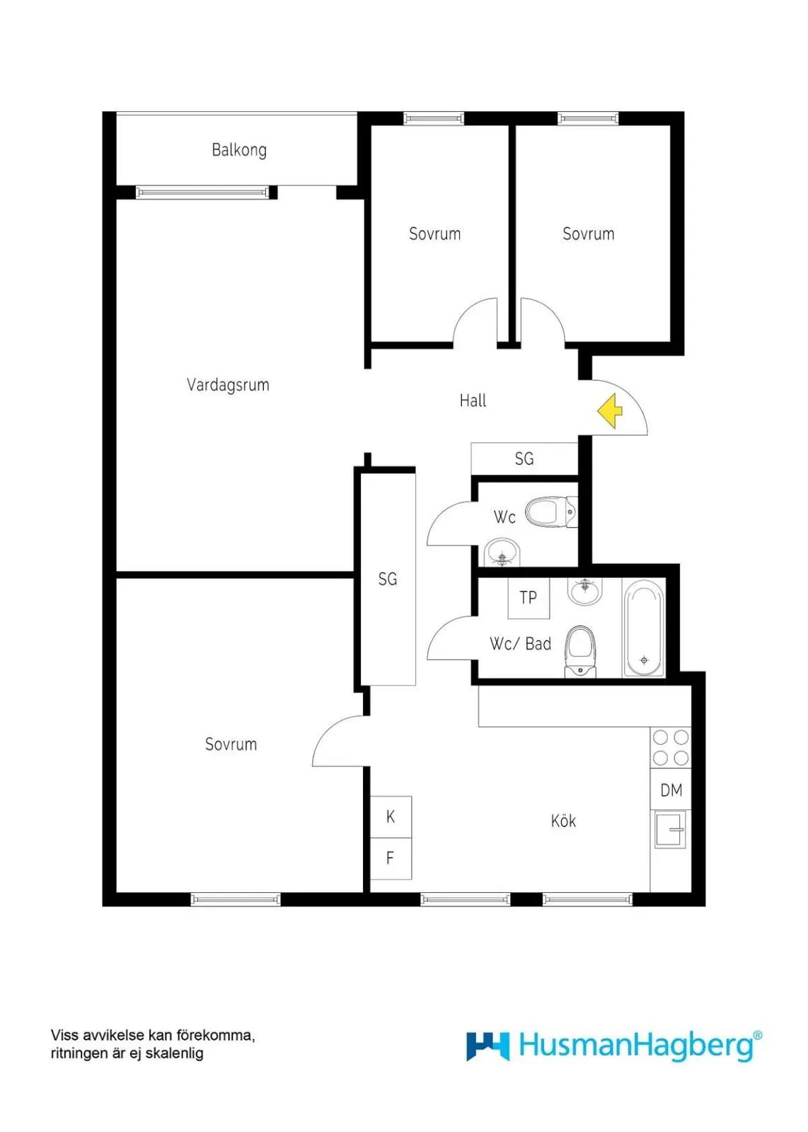 Floor plan for Klarabergsvägen 5A