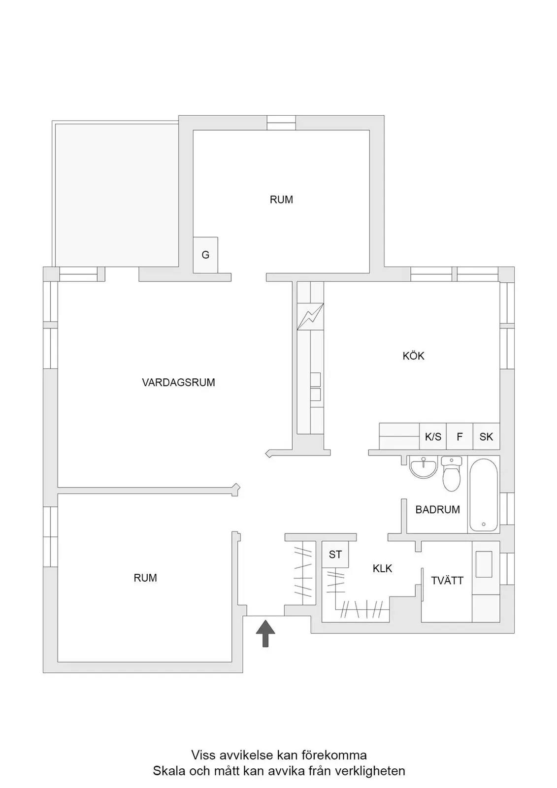 Floor plan for Ställets bygata 69