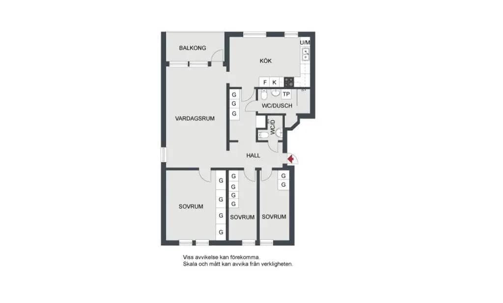 Floor plan for Björkbacksvägen 61, 1 tr