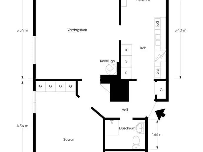 Planritning för Repslagaregatan 15