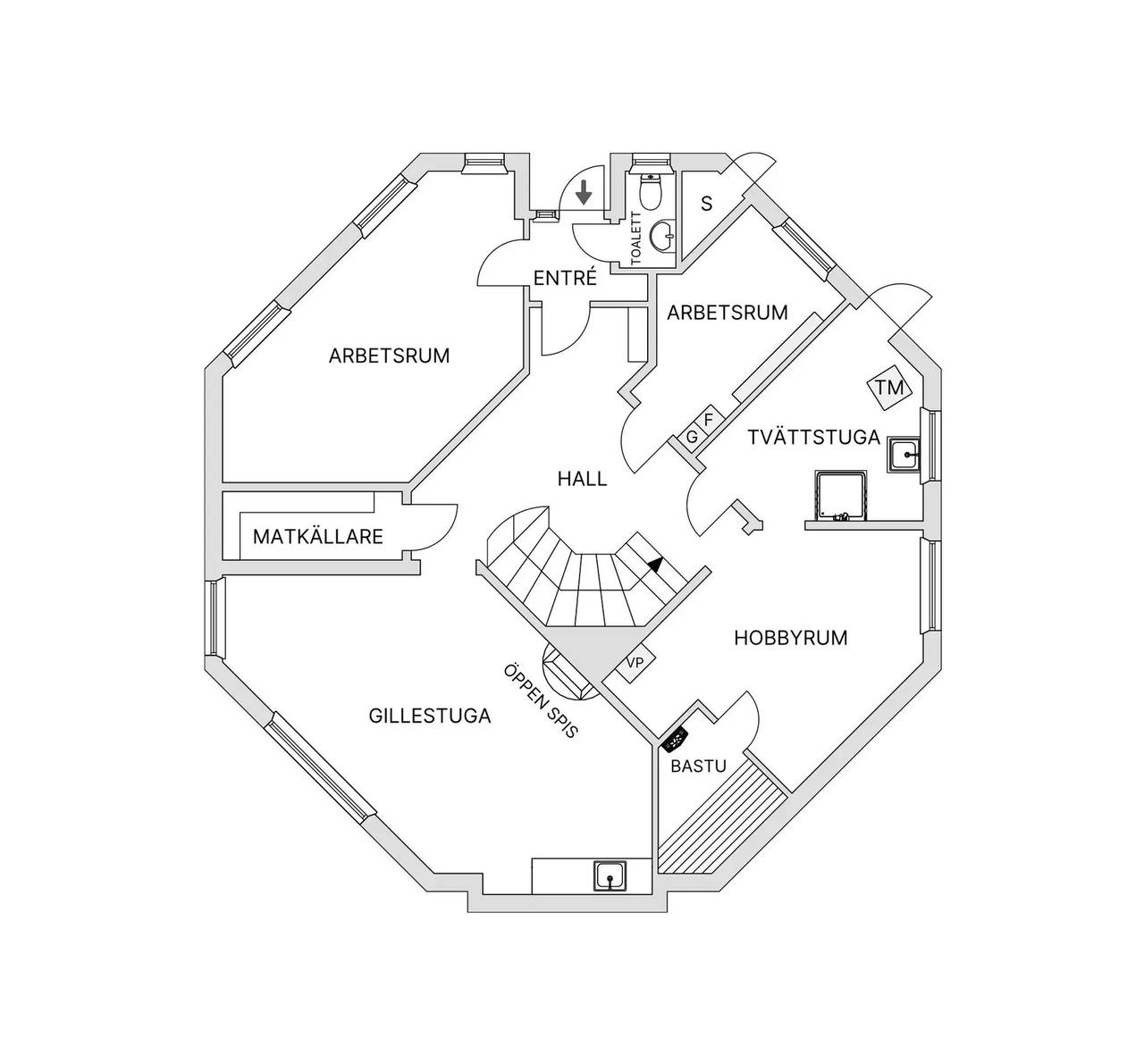 Floor plan for Kärnmakaregatan 12B