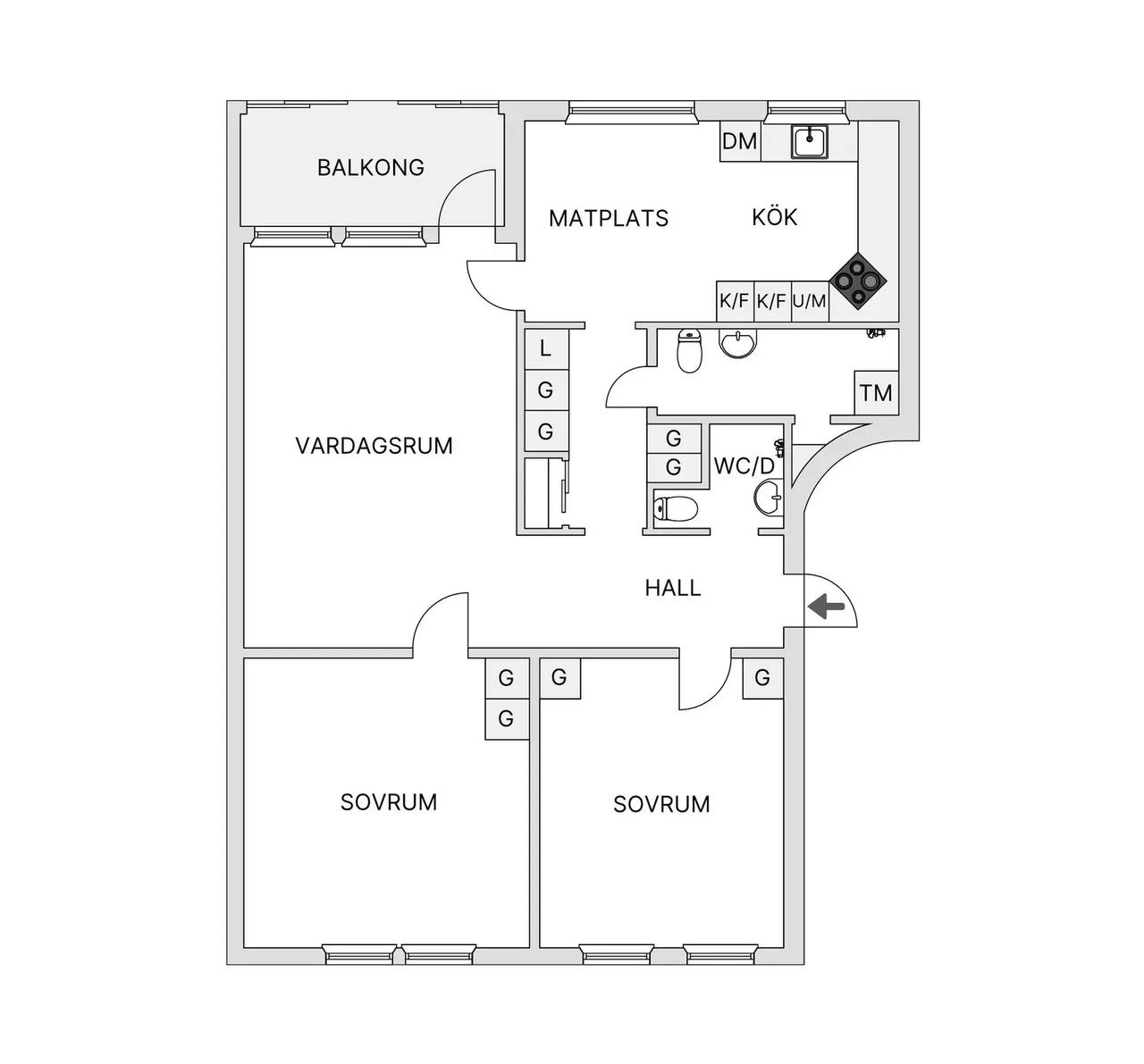 Floor plan for Bollmoravägen 58