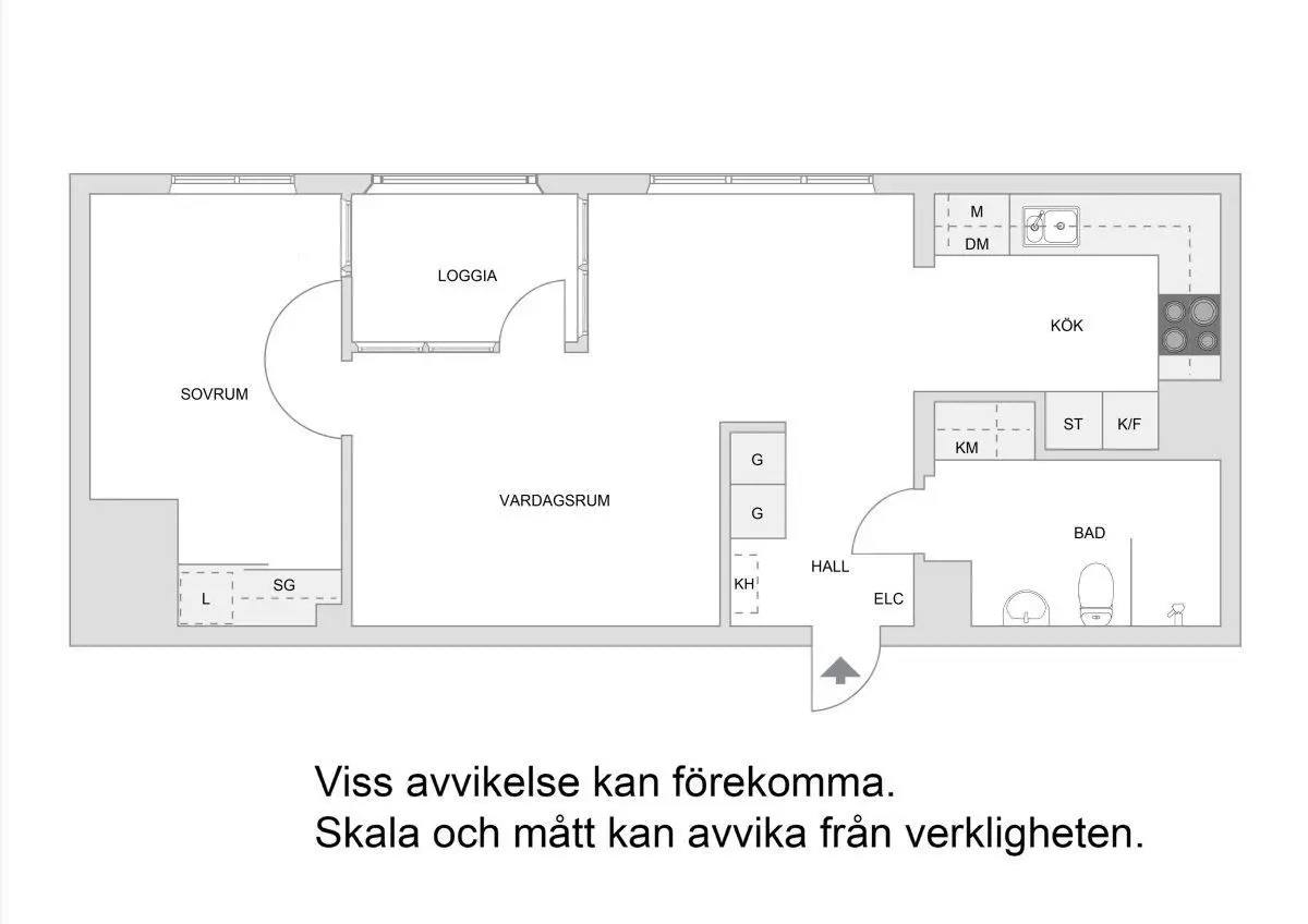 Floor plan for Borgarfjordsgatan 21 B, Våning 3