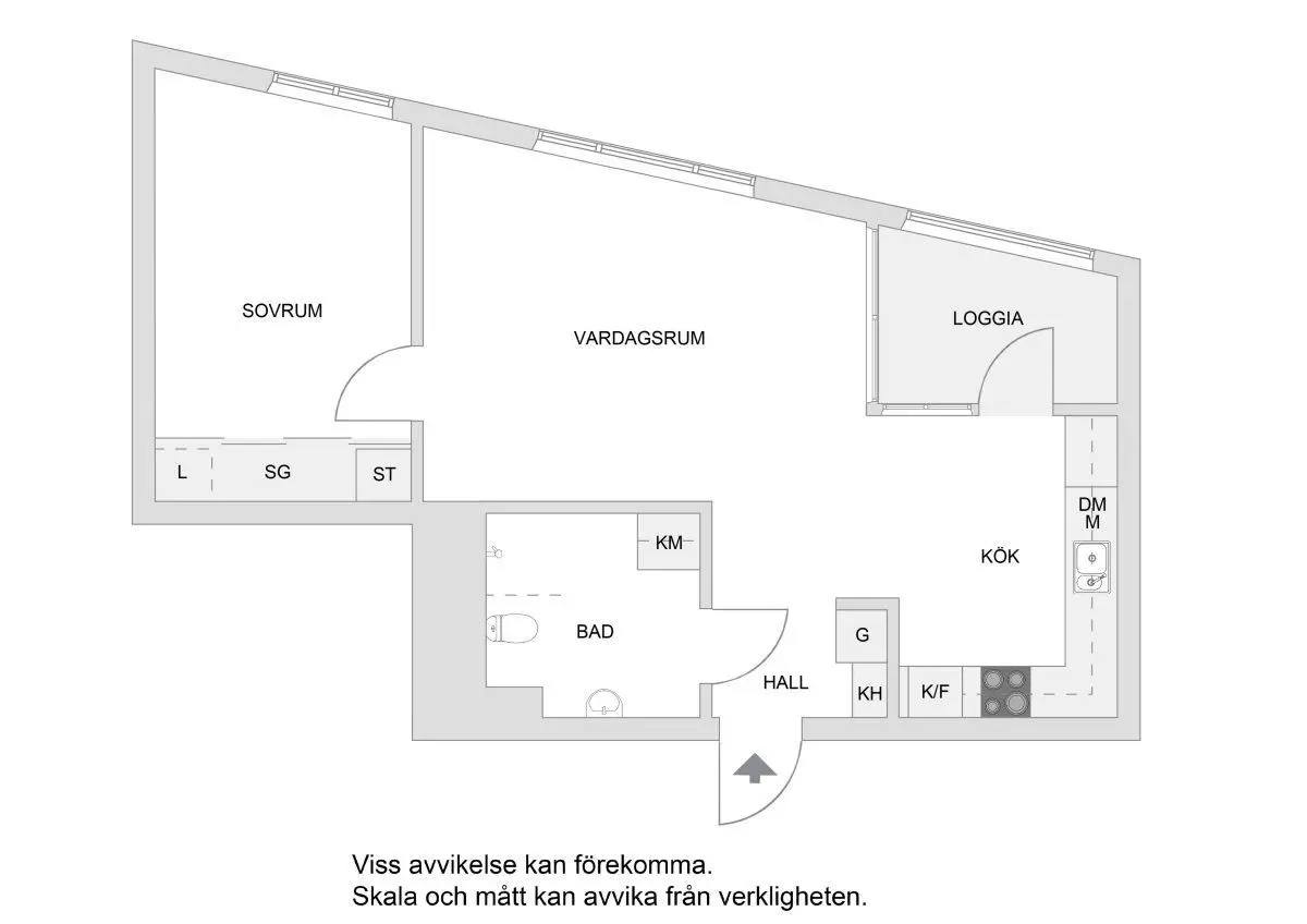 Floor plan for Borgarfjordsgatan 21 A, våning 7