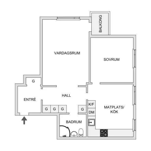 Floor plan for Åkergatan 16