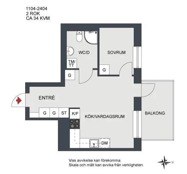 Floor plan for Fyrspannsgatan 172, 1 tr