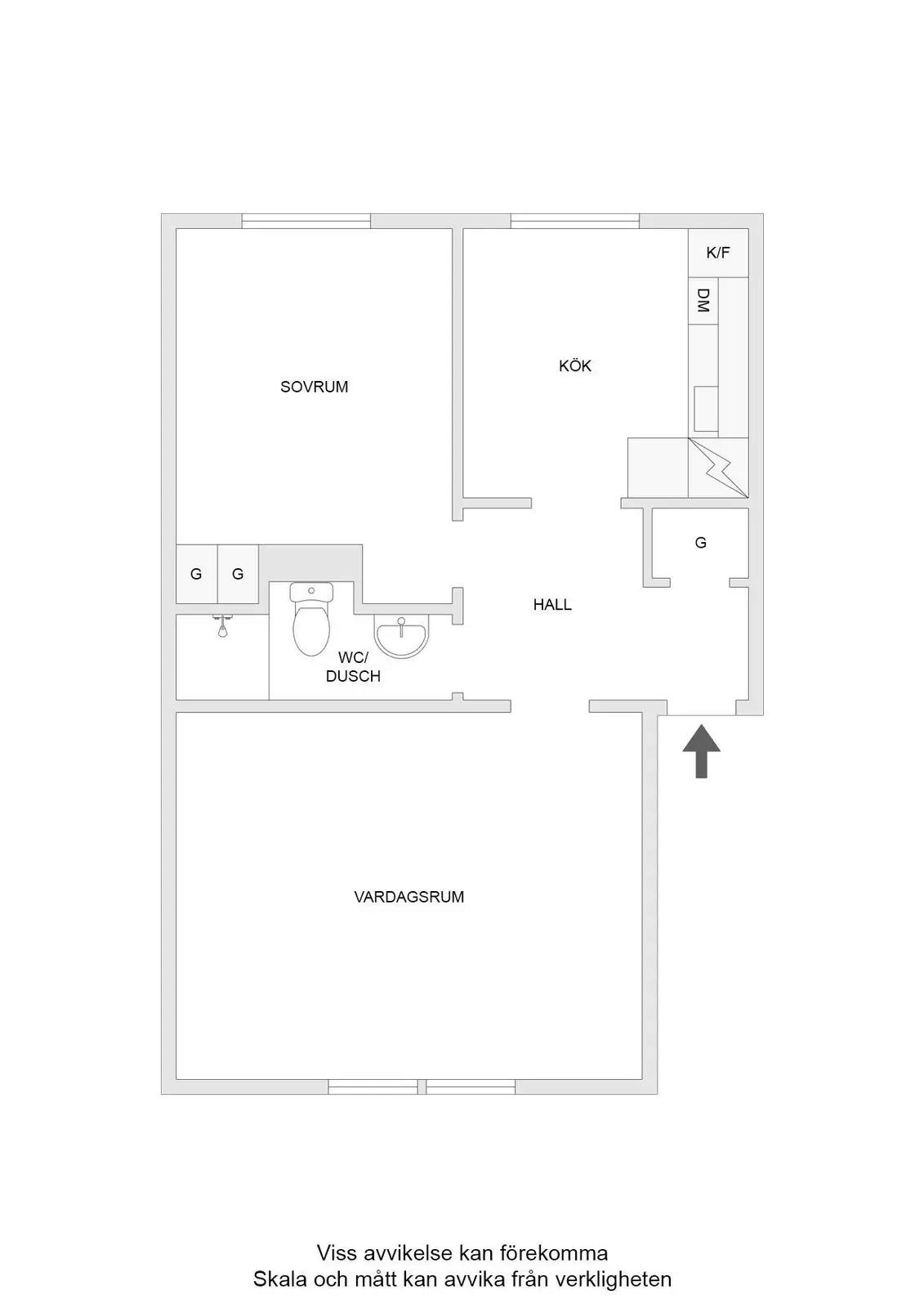 Planritning för Skolvägen 3b