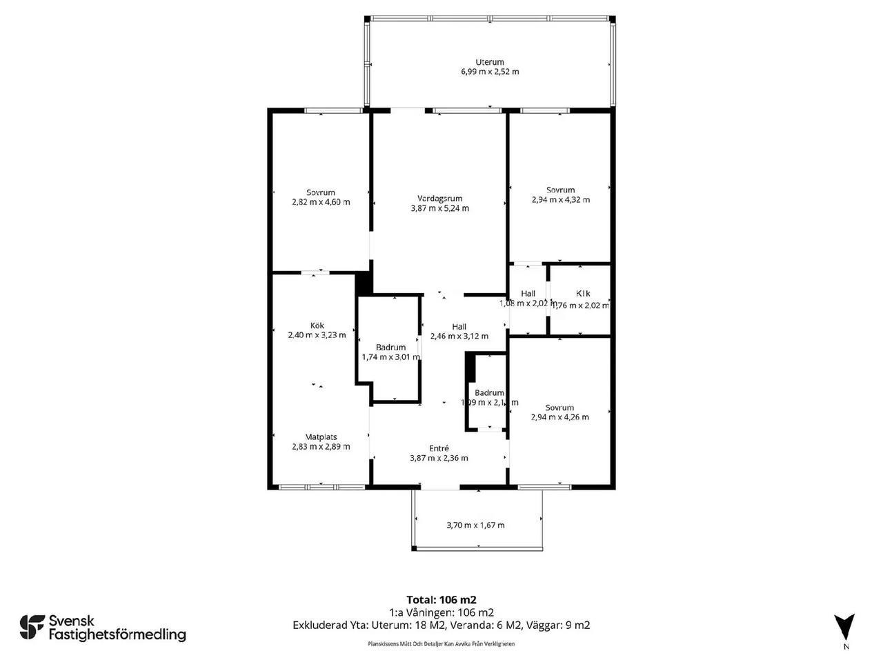Floor plan for Svarvarvägen 6C