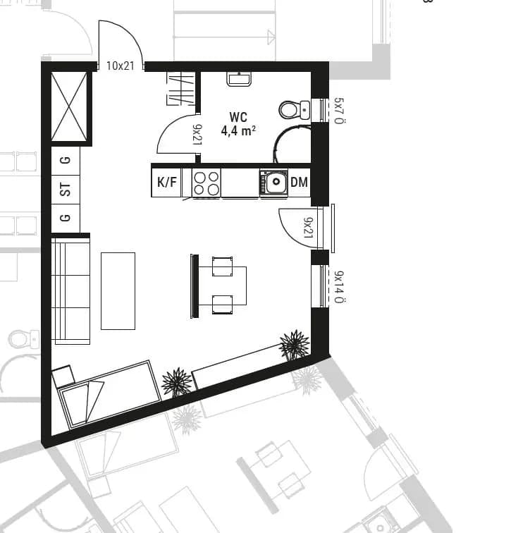 Floor plan for Blomsterkungsvägen 116 B