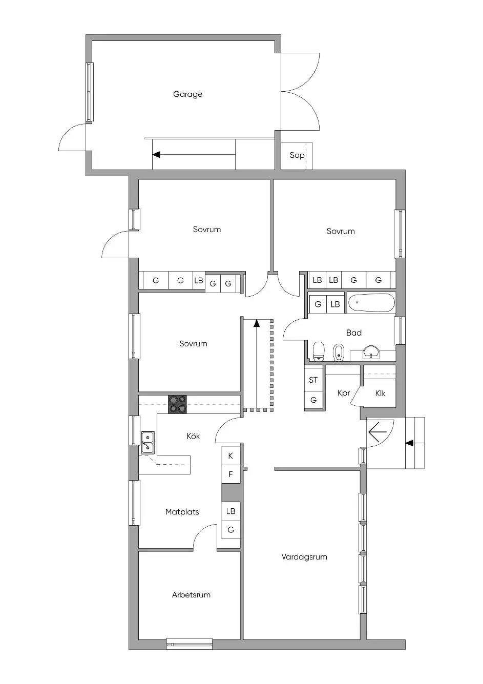 Floor plan for Högåsvägen 39