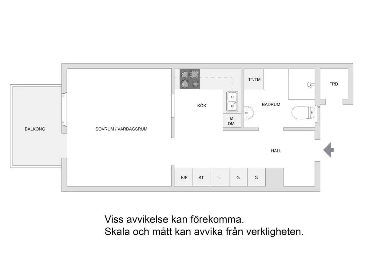Floor plan for Heklagatan 83 C