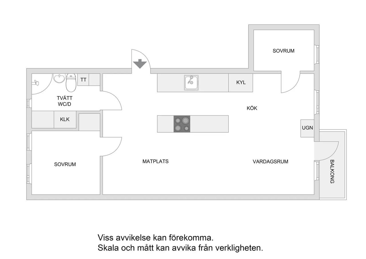 Floor plan for Skäftingebacken 38, 2 tr