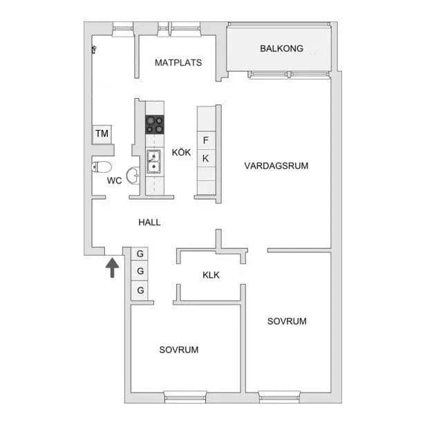 Floor plan for Granitvägen 5B