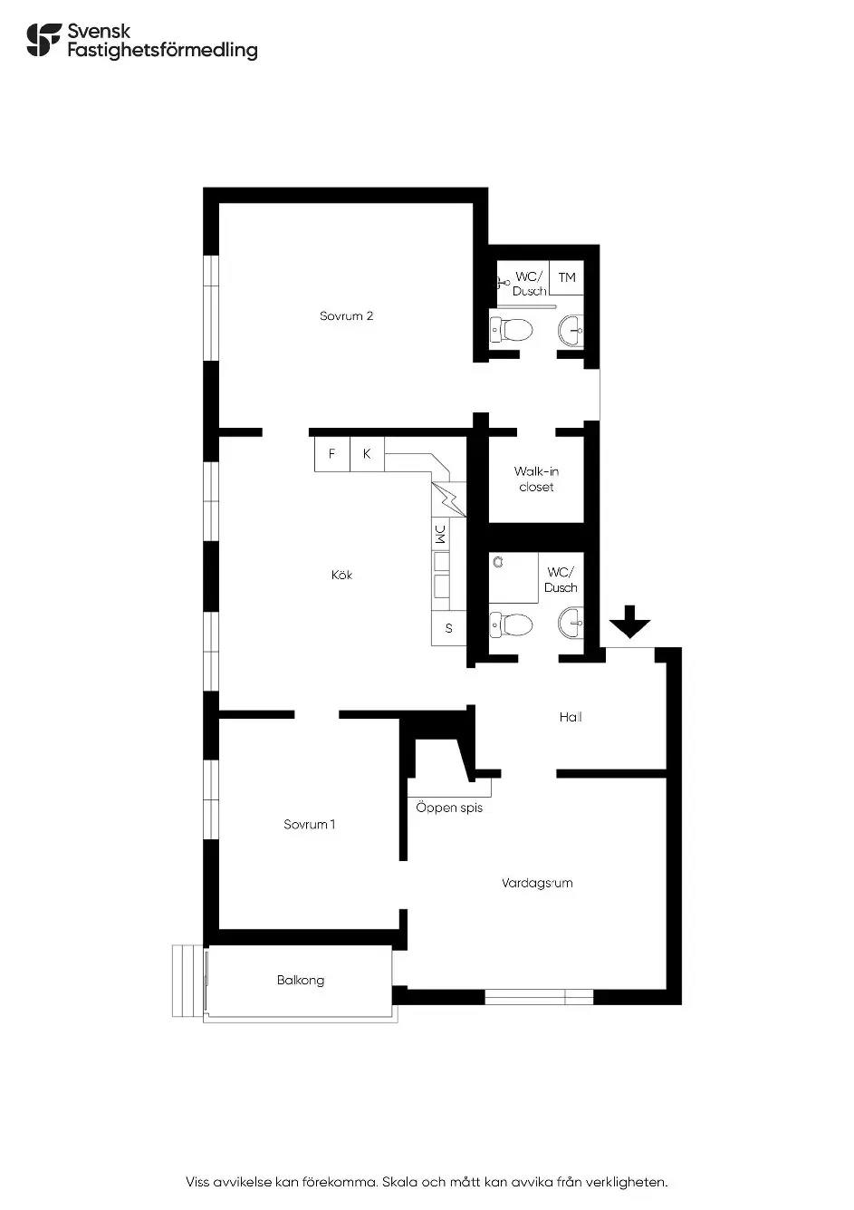 Floor plan for Apelgatan 24B