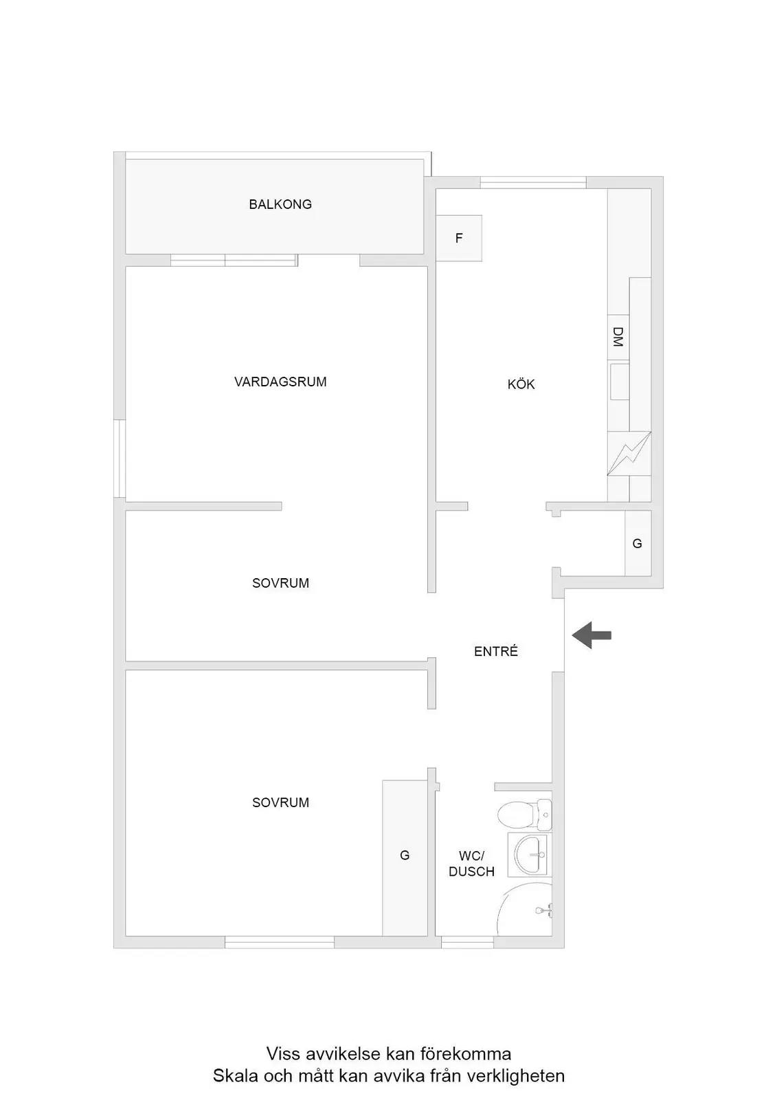 Planritning för Grangärdesvägen 7B
