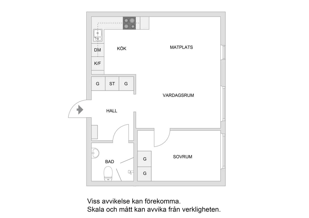 Planritning för Varmfrontsgatan 29, bv