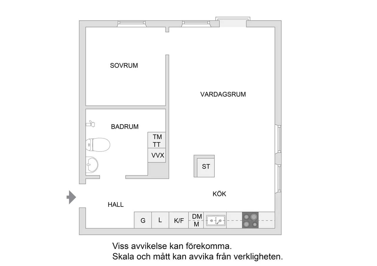 Floor plan for Surtsögatan 4, våning 3