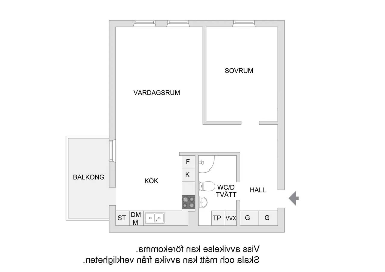 Floor plan for Surtsögatan 4, våning 5
