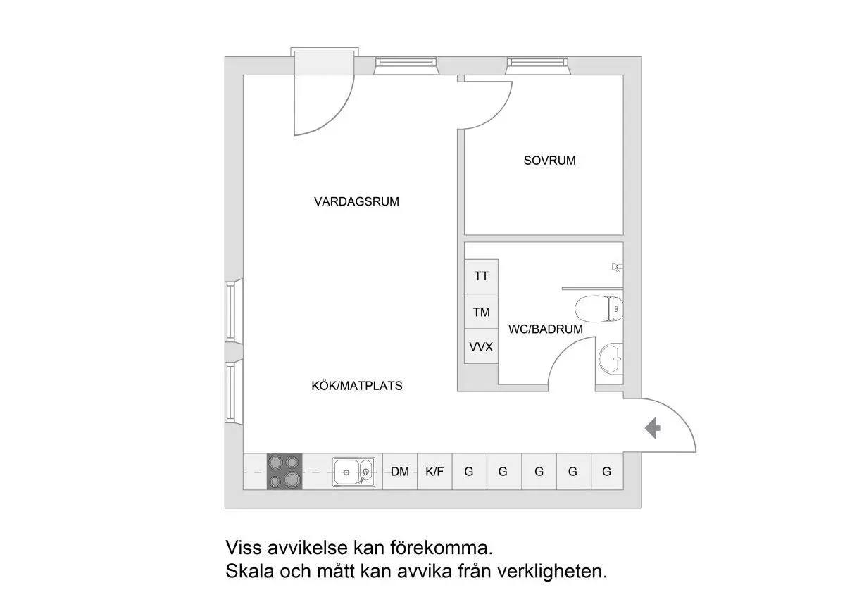 Floor plan for Surtsögatan 4, våning 3