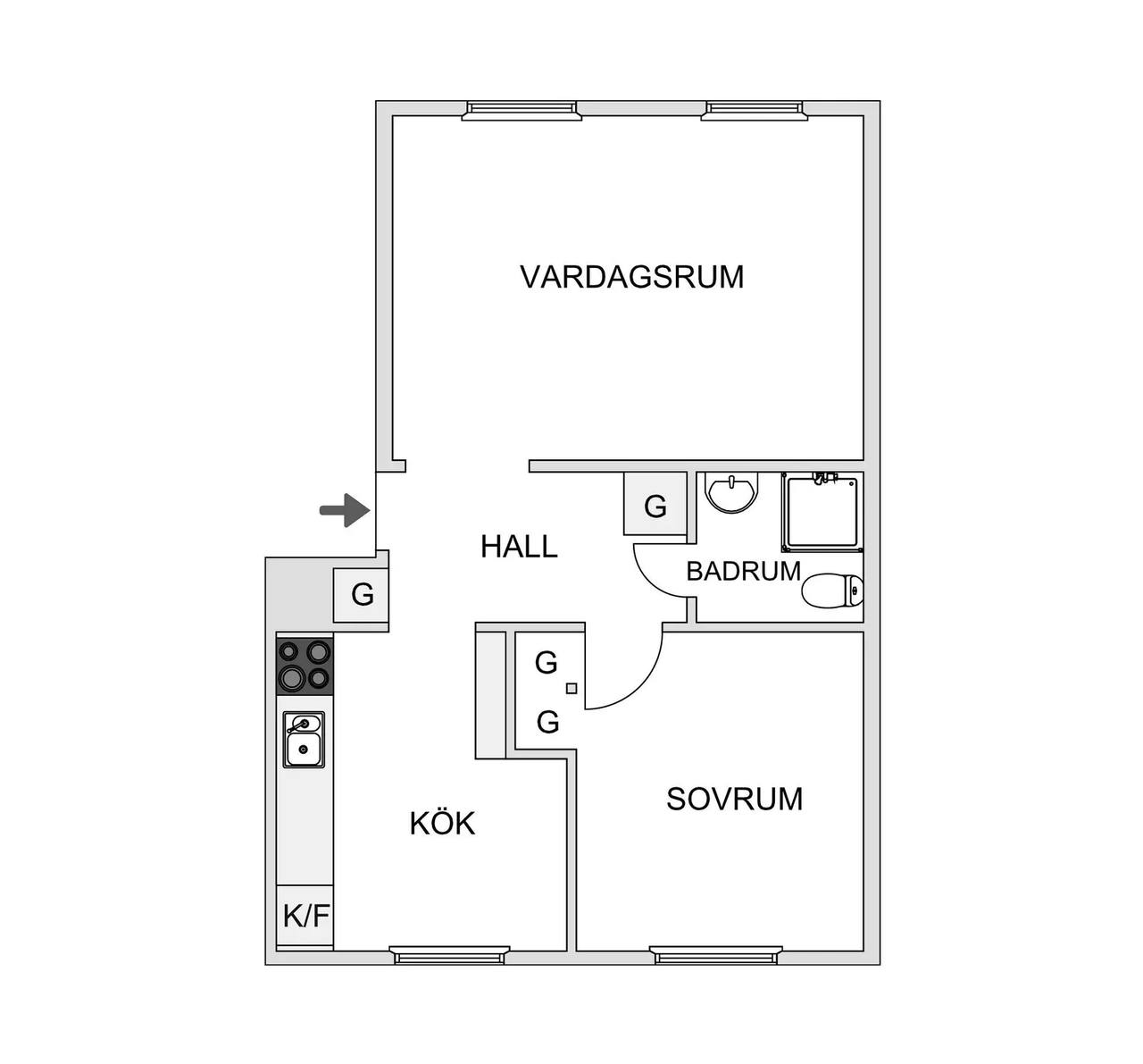 Floor plan for Nordgärdesvägen 9a