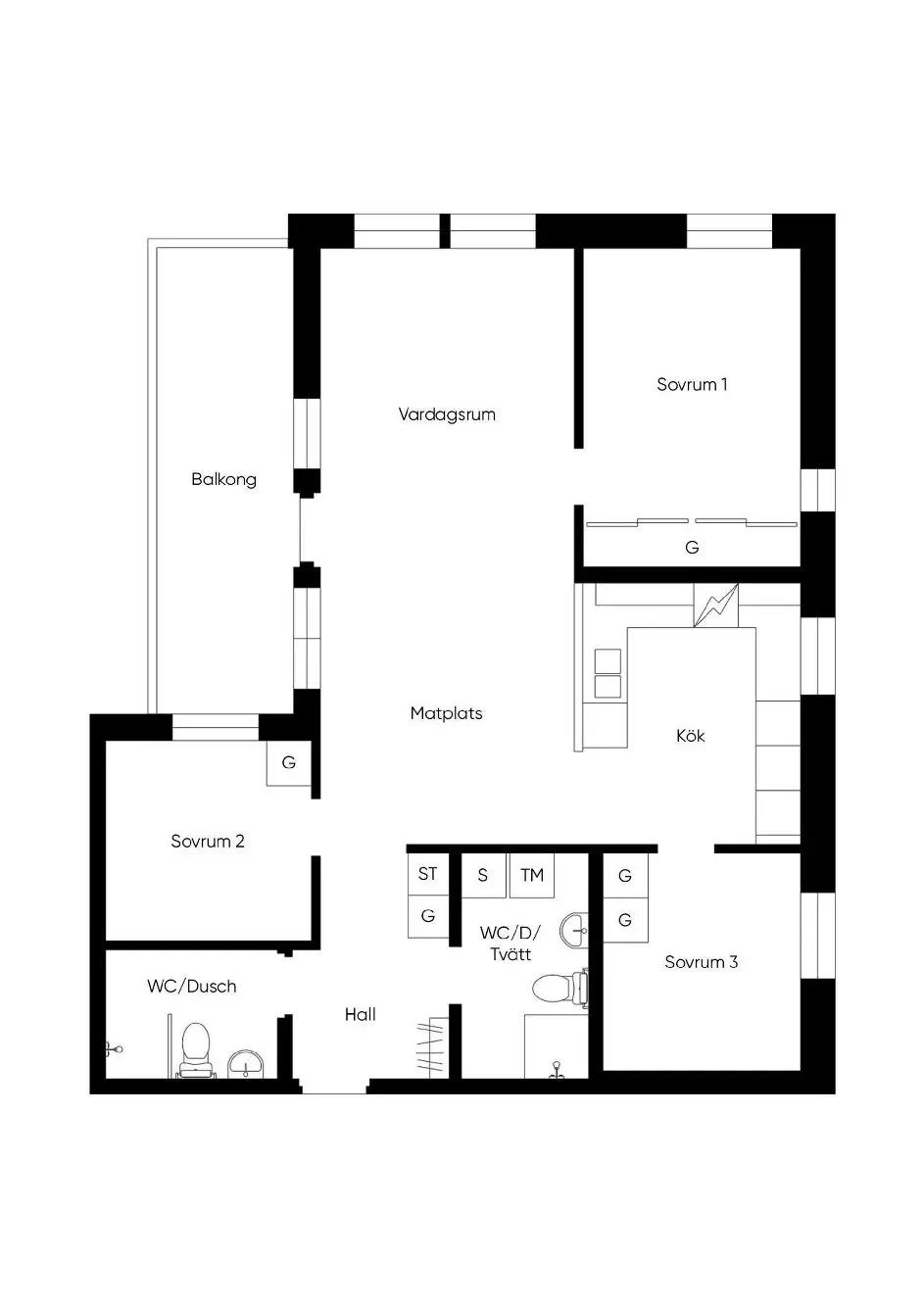 Planritning för Örtgränd 6