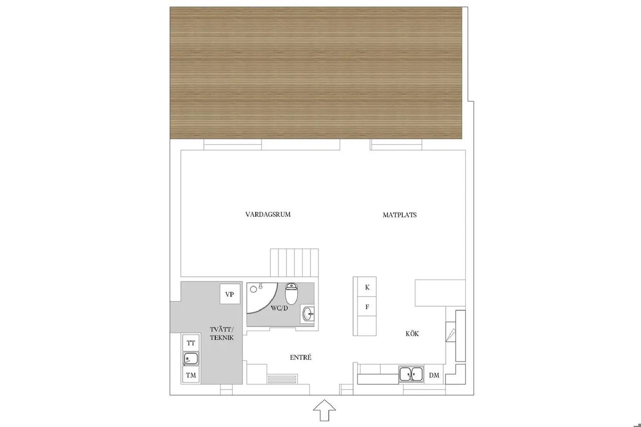 Planritning för Skolvägen 14B