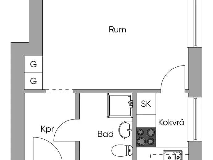 Floor plan for Norrstrandsgatan 75B