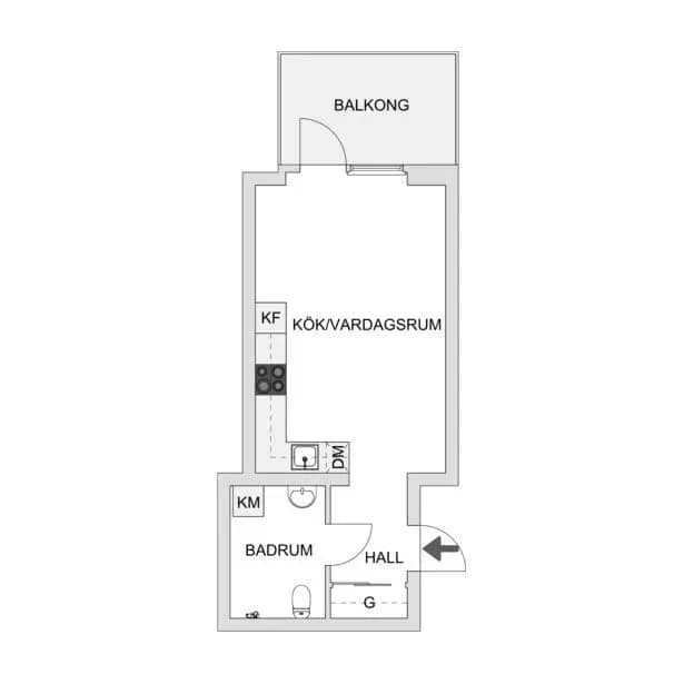Floor plan for Huskvarnavägen 6A