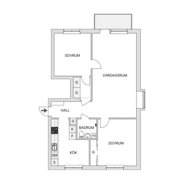 Floor plan for Kvarnvägen 17