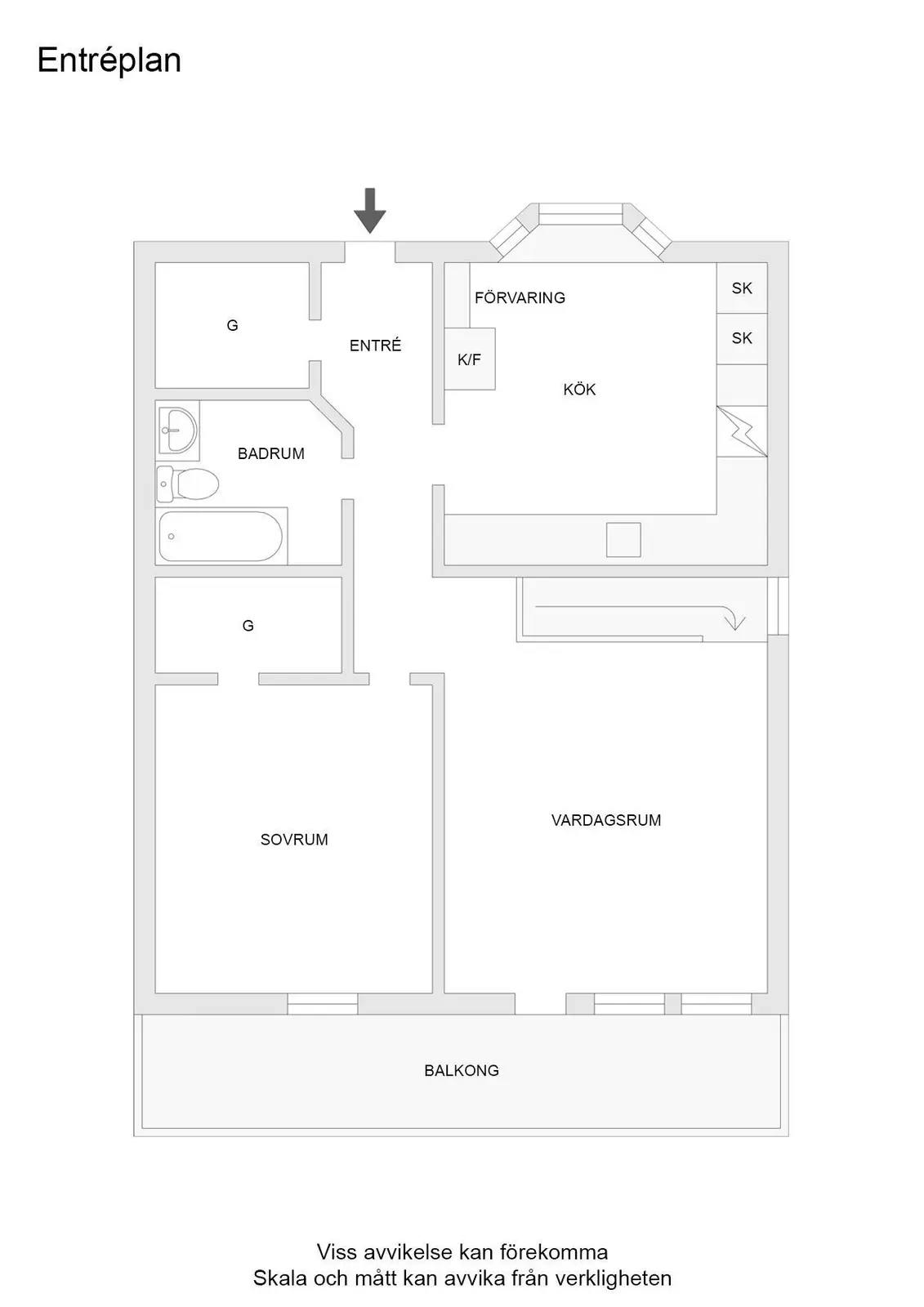 Planritning för Johannisbergsvägen 33b