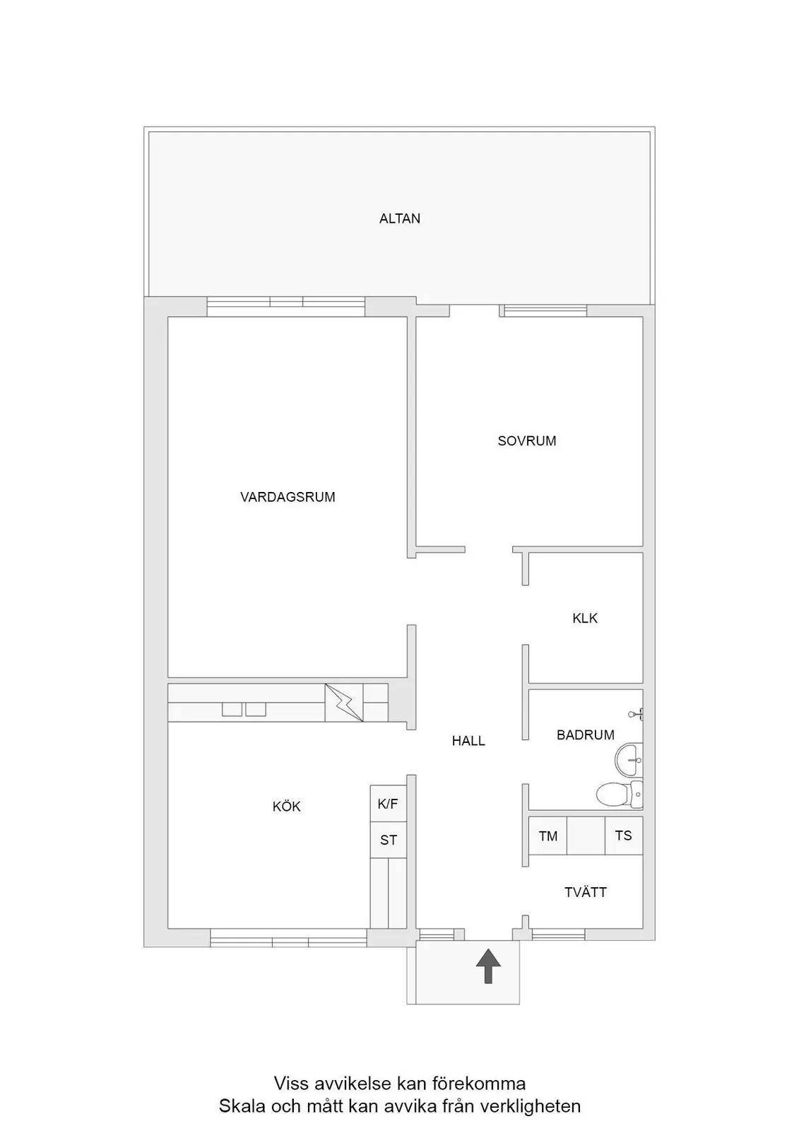 Floor plan for Munkegärdegatan 54