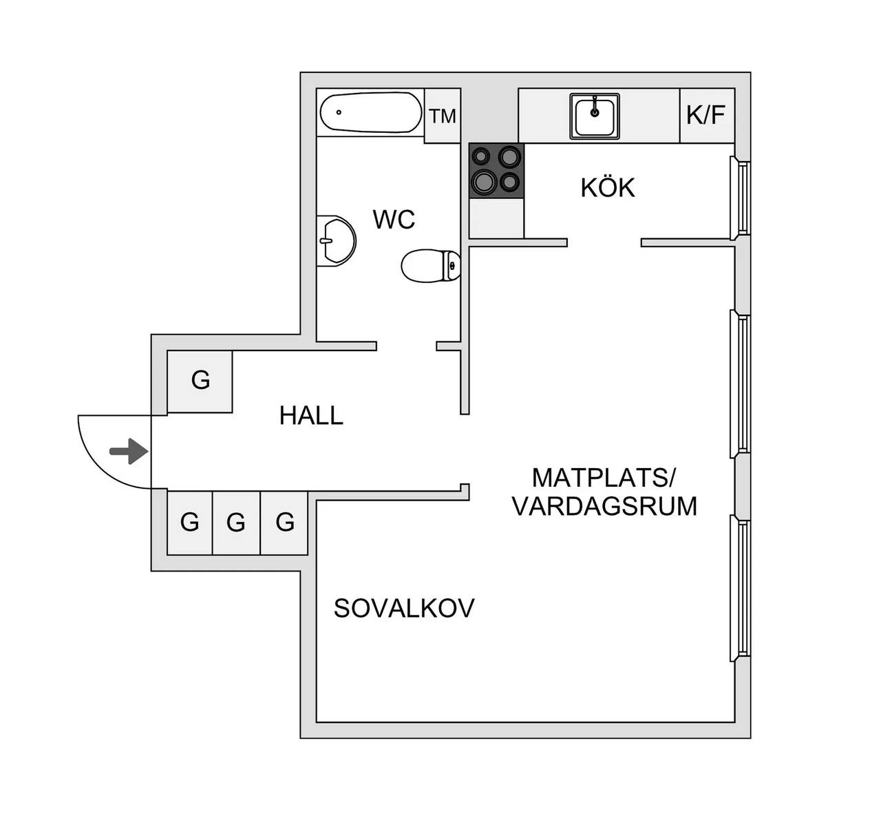 Floor plan for Nyborgsvägen 9
